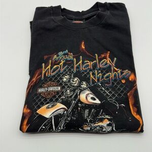 X Large 1998 VTG Harley Davidson Hot Harley Night‎ Black